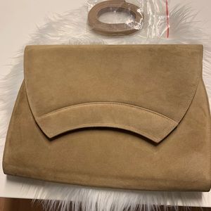 NWOT ! CHARLES JOURDAN SUEDE CLUTCH/CROSSBODY BAG